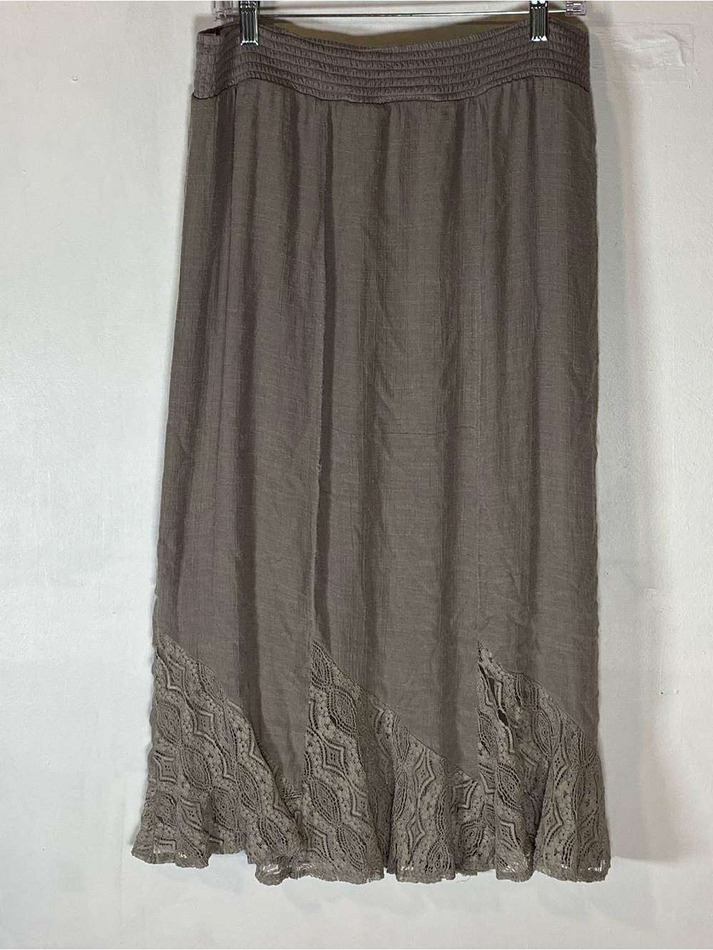 Apt 9 Lace Hem Maxi Skirt XL Taupe Boho Fairycore Whimsigoth Grunge - Picture 6 of 6